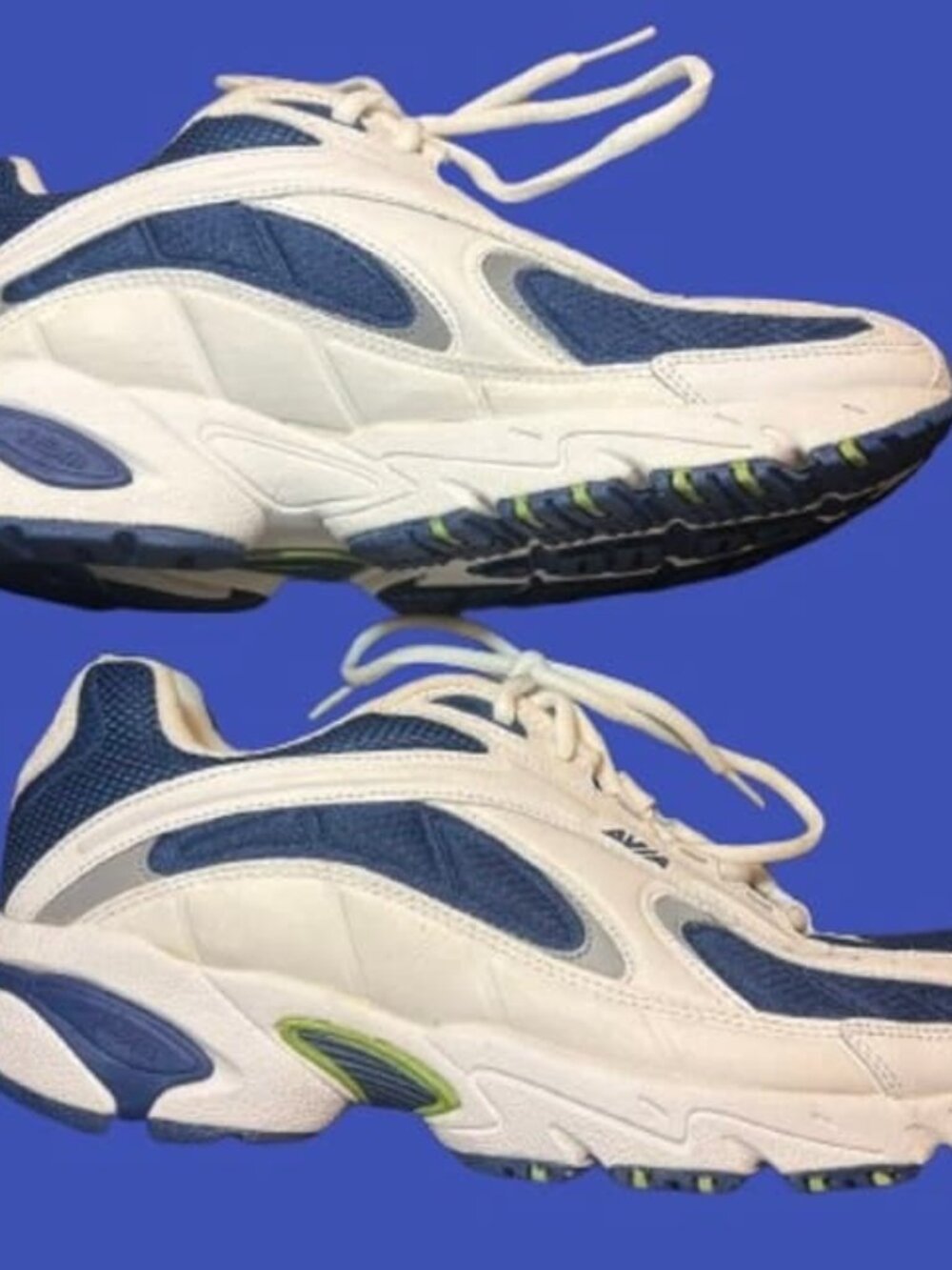 AVIA Womens Athletic Shoes White Blue Lace Up Size 9